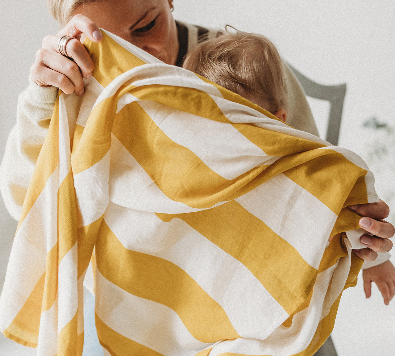 Yellow Stripes Baby Blanket