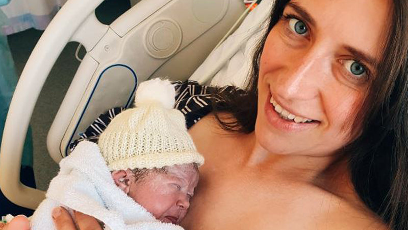 Artist Melanie with her newborn baby speaks about becoming a mum.
