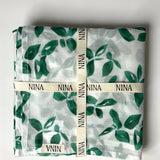 100% Organic Cotton Muslin - Emerald Leaves