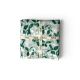 100% Organic Cotton Muslin - Emerald Leaves