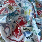 100% Organic Cotton Muslin - Sea Creatures