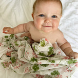 100% Organic Cotton Muslin - Geraniums