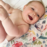 100% Organic Cotton Muslin - Sea Creatures