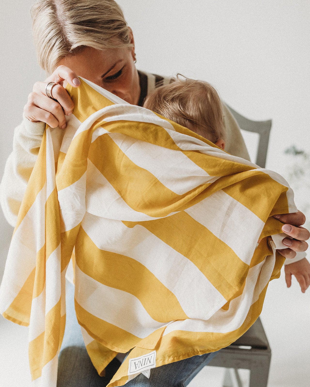 Yellow Stripes Baby Blanket