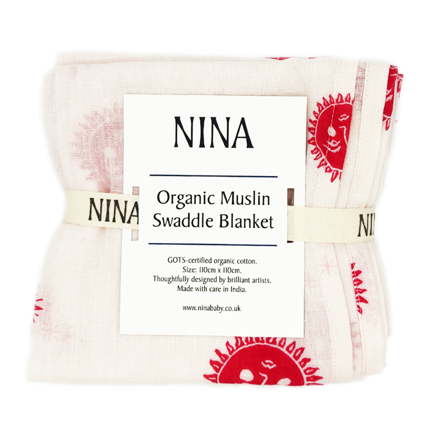 Organic large muslin blanket for babies, in packaging
