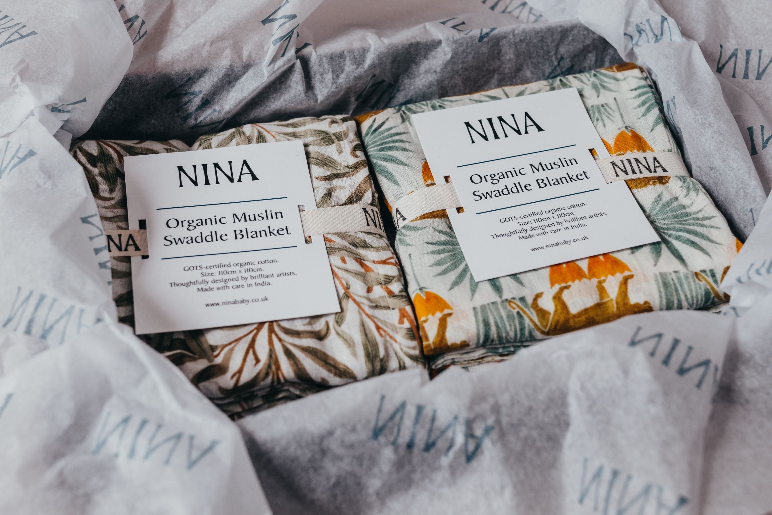 V&A organic muslins in gift box
